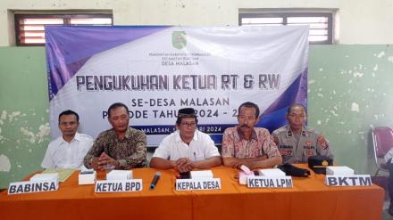 PENGUKUHAN KETUA RW DAN RT DESA MALASAN PERIODE 2024 - 2029